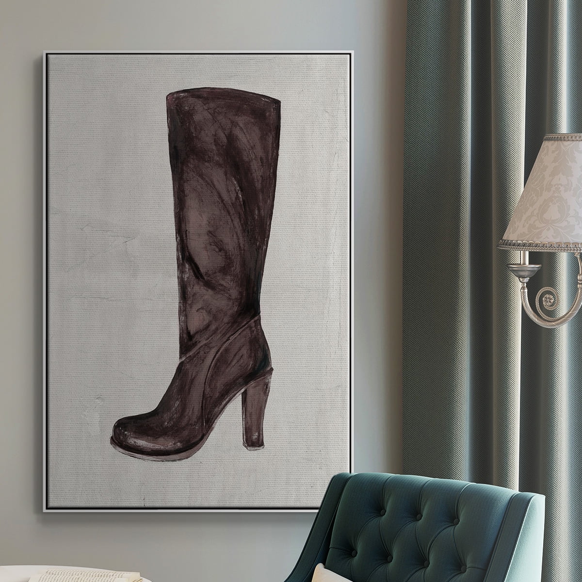 The Shoe Fits III V1 Framed Premium Gallery Wrapped Canvas - Ready to Hang - 27 x 41 - White Floating Frame