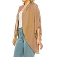 thumbnail image 2 of Women's Plus Size Solid Casual Cardigan Loose Fit Draped Ruffles Kimono Sleeve, 2 of 6