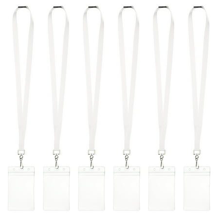 Uxcell 6Pack Colored Lanyards for ID Badges, Breakaway Lanyards for Keys, White