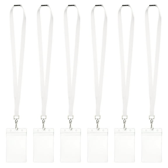 Uxcell 6Pack Colored Lanyards for ID Badges, Breakaway Lanyards for Keys, White