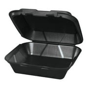 Genpak SN200-3L CPC Large 1 Compartment Hinged Container, Black - Case of 200