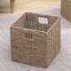 thumbnail image 3 of Cesta organizadora de almacenamiento de cocina de estilo rústico con tejido de algas marinas y asas para gabinetes, despensa, baño y lavadero, 3 of 7