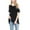 Black, variant on Women's Round Neck Open Cold Shoulder Short Sleeve Swing Tunic Top Blouse.