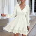thumbnail image 6 of outfmvch white dress short sleeve v neck mini dress chiffon dot flowy short dress womens dresses fall dresses, 6 of 9