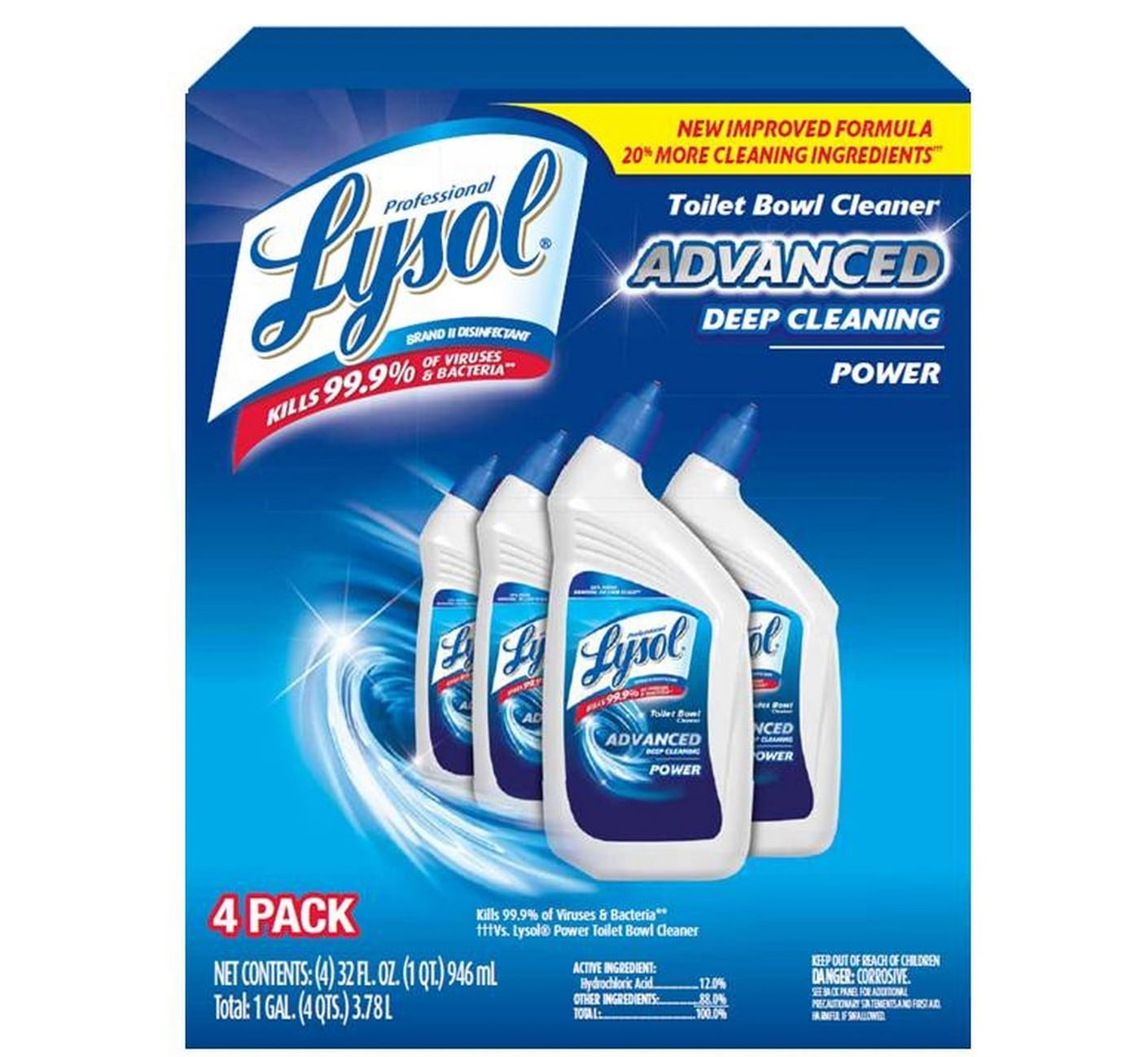 Lysol Advanced DeepCleaning Toilet Bowl Cleaner, 4 pk./32 oz
