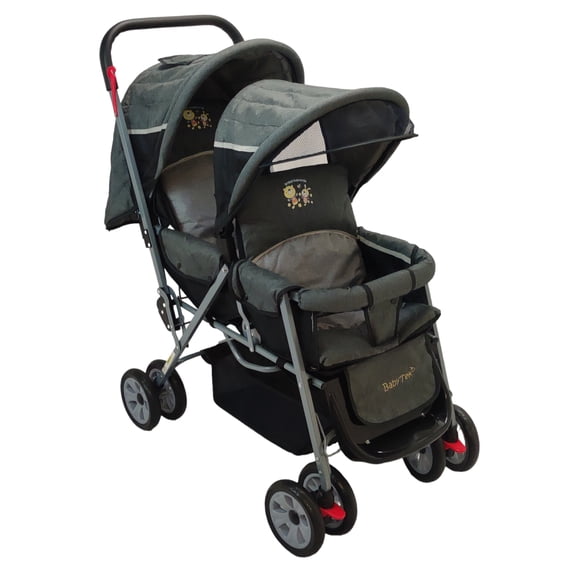 The Baby Shop Carriola Gemelar Moderna Gris Bebé Y Niño Doble Plegable Moderna