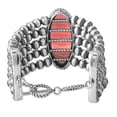 thumbnail image 3 of American West Jewelry Sterling Silver Oval Rhodochrosite Oval Cut Beaded Toggle Bracelet, Size Small to Large, 3 of 7