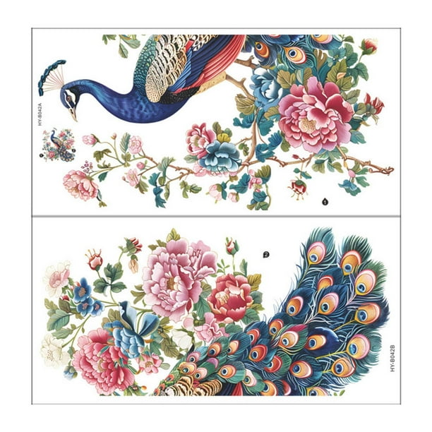 de pared de peonía de , arte mural, bricolaje, decorativo, flor de , calcomanía artística para fondo de TV, decoración de