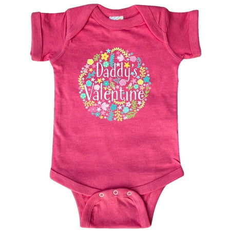 

Inktastic Daddy s Valentine with Flower Circle Gift Baby Boy or Baby Girl Bodysuit