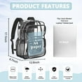 thumbnail image 5 of DAKIMOE Clear Backpack for School - 17 inch Large Heavy Duty Stadium Approved Clear Bookbag, See Through PVC Transparent Backpacks for Travel College Work, Black, 5 of 9