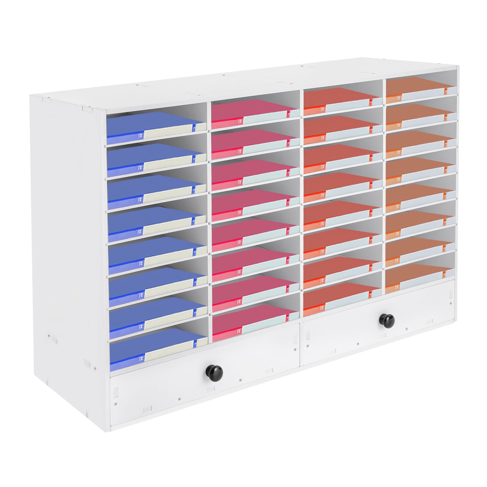 PVC 32 Slots Shelf Organizer Desk Accessories for Folders File Mail Sorter Rack Office, Classroom, Home