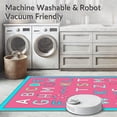 thumbnail image 5 of ODIKA 2'x3' Machine Washable Non-Slip Area Rug, Enchanting Preschool Language Foundation With Dynamic Letter Designs High Traffic Rug with Pad, Pink, 686755, 5 of 8
