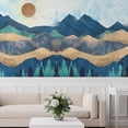 thumbnail image 3 of Idea4wall 8pcs Nordic Style Mountain & Sunshine Stick Wallpaper Removable Wall Murals Large Wall Stickers for Home Decoration, 72"x192", 3 of 5