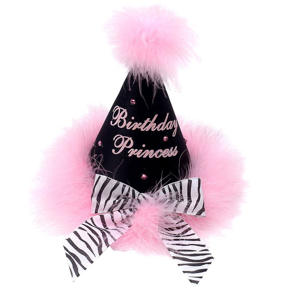 Girls Black Marabou Pink Feathery 