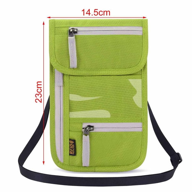 Sonducket Bolsa de pasaporte de viaje Bolsa de documentos multifunción RFID Bolsa de soporte de pasaporte de cuello colgante Cubierta protectora de Ropa Deportiva, Zapatos Sonducket OD008989-00