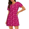 thumbnail image 1 of Wukai Robe de Nuit à Manches Courtes et Ample pour Femmes, Robe de Sommeil Douce pour une Relaxation Confortable, Tenue Décontractée, 1 of 6