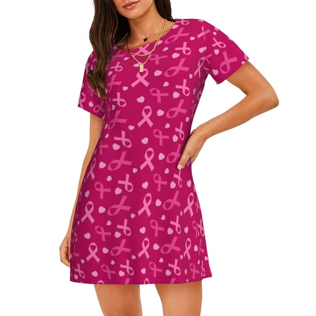 Wukai Robe de Nuit à Manches Courtes et Ample pour Femmes, Robe de Sommeil Douce pour une Relaxation Confortable, Tenue Décontractée