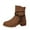 Brown, variant on Black Booties TKYCMSUAKI Women's Block Heel Boots Fringe Tassel Western Ankle Booties Side Zipper Chunky Heel Ankle Booties Pointed Toe Short Boots