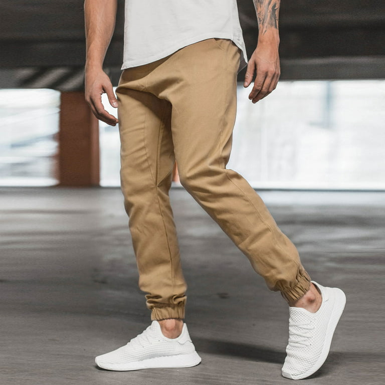 Aayomet Men's Jogger Sweatpants Comfortable Pants Vintage Pants Fluffy  Pants Slit Coil Buckle Wide Leg Drag Floor (Coffee, XL)