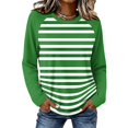thumbnail image 3 of OIOLOYJM Womens Long Sleeve Shirts Crewneck Striped Casual Basic Relaxed Fit Shirts Winter Fashion Cozy Business Work Clothes, 3 of 5