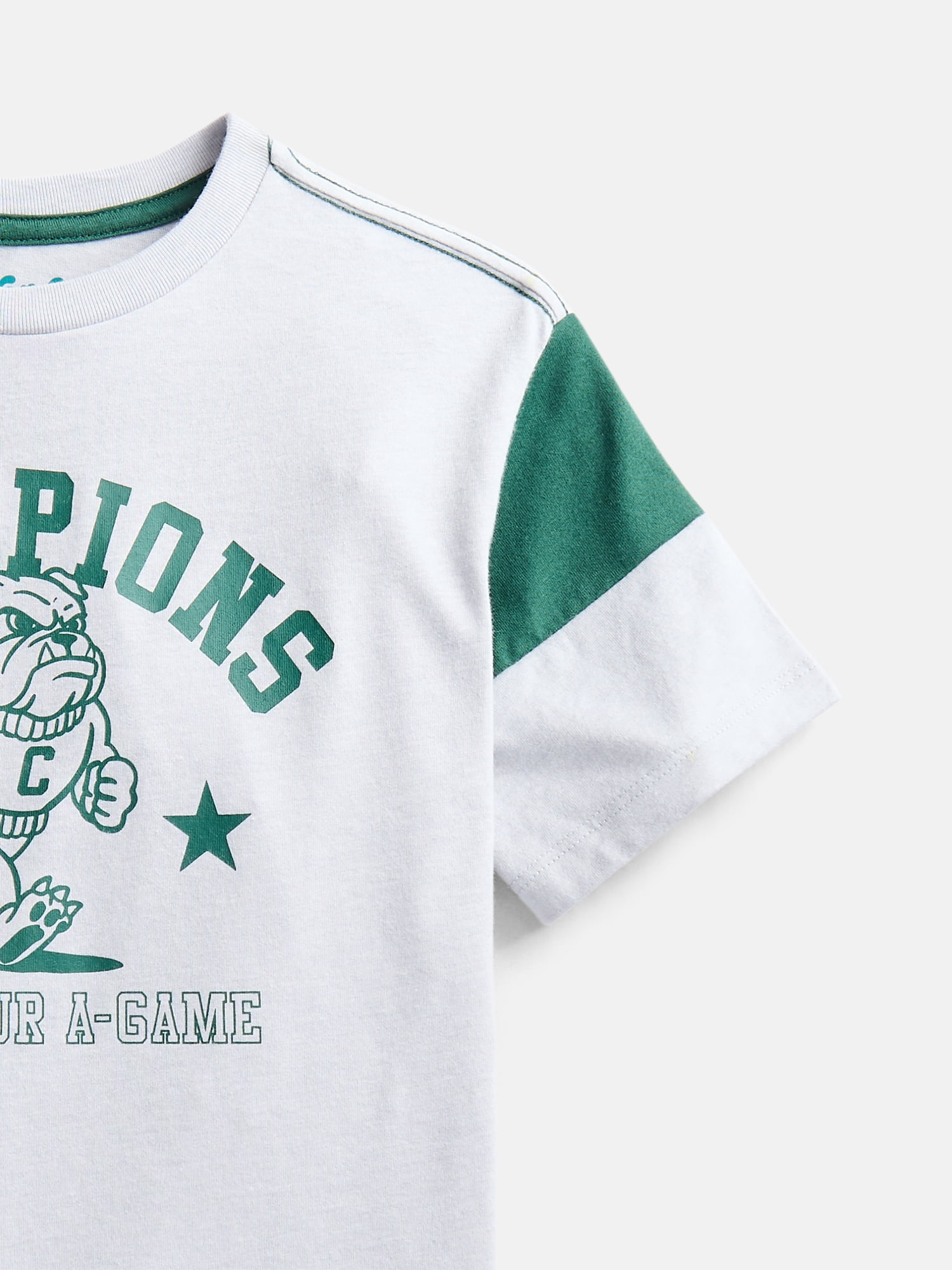 Wonder Nation Little Boys Colorblock Graphic Tee with Short Sleeves, Sizes 4-10