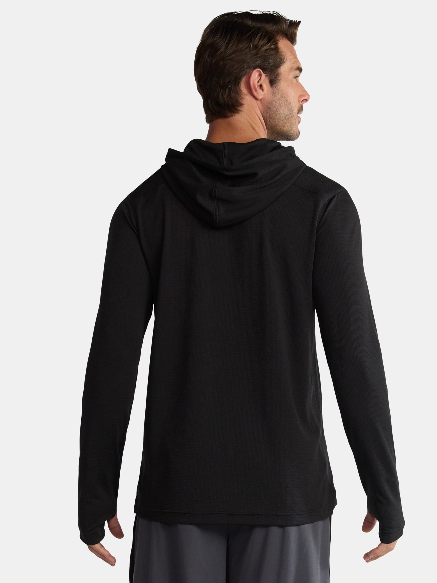 Athletic Works Men's & Big Men's Active Mesh Long Sleeve Hoodie, Sizes S-3XL