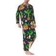 thumbnail image 2 of Fotbe Cute Hedgehogs Cactus Blue Pijama de Hombre con Estampado de Manga Larga, Conjunto de 2 Piezas, Ropa de Dormir Suave y Cómoda con Bolsillos-X-Large, 2 of 7