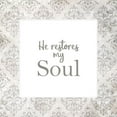 thumbnail image 2 of Kimberly, Allen 26x26 Black Ornate Wood Framed with Double Matting Museum Art Print Titled - He Restores my Soul, 2 of 4