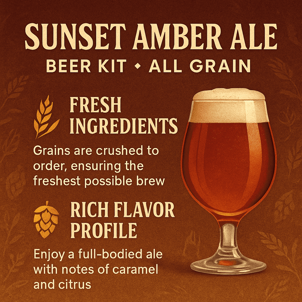 Label Peelers Sunset Amber Ale Beer Kit - All Grain