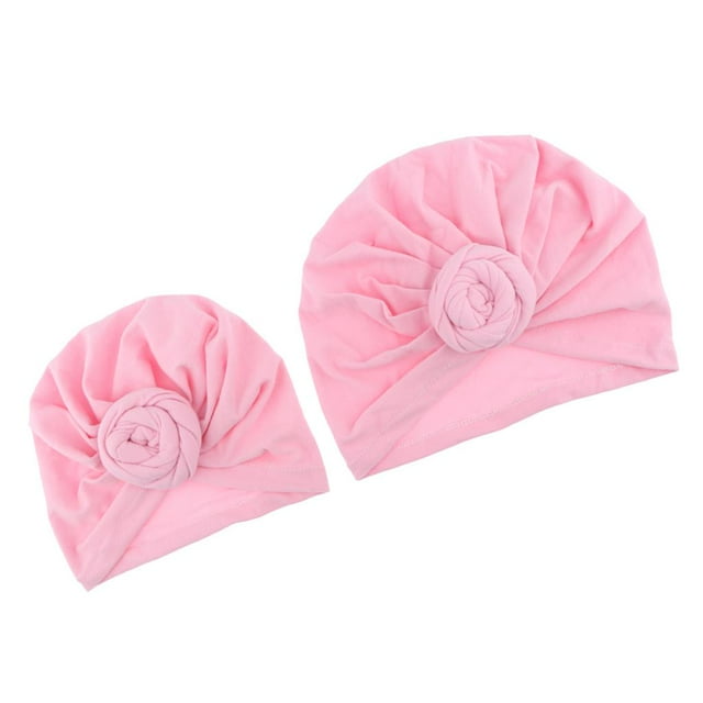 Tachiuwa 2 Pcs Turban Extensible Noué pour Femmes Bonnet Indien Rose