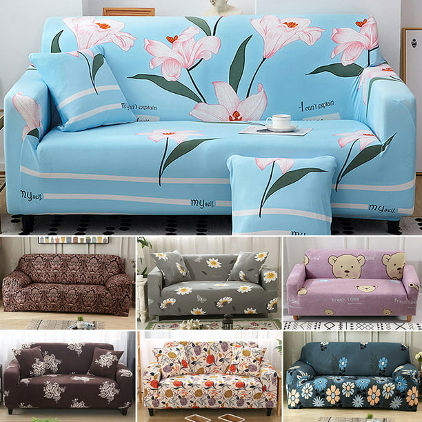 1 4 Seater Flower Printed Sofa Covers, Flower Print Sofa Cover