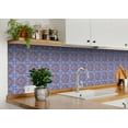 thumbnail image 2 of Mi Alma Blue Orange Floral Peel & Stick Vinyl Backsplash Tiles 5x5, 24 pcs, 2 of 10