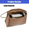thumbnail image 6 of Vocoste PU Leather Makeup Bag Large Makeup Bag Make Up Brush Organizer Bag Toiletry Bag for Women Coffee Colour, 6 of 7