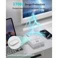 thumbnail image 4 of Regleta de alimentación HOPOW de 2 a 3 clavijas con 12 AC y 4 USB (2 USB-C), 4 of 7