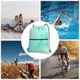 thumbnail image 6 of Easygdp Cyan Mint Marble Drawstring Backpack Gym Bag,Sport Gym Sackpack,Gym Sack with Side Pocket for Men Women, 6 of 6