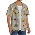 thumbnail image 2 of Rateoe Cute Dog Print Mens Front Pocket Hawaiian Shirts Casual Shirts Short Sleeve Button Down Beach Tropical Shirts-Medium, 2 of 5