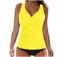 thumbnail image 2 of Traje de baño de bikini liso sin mangas para mujer, traje de baño push-up acolchado, conjuntos de blusa de traje de baño de poliéster para mujer, 2 of 5