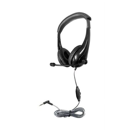 UPC: 0681181627080 | HamiltonBuhl M8BK2 Motiv8 TRRS Classroom Headset with Gooseneck Mic & in-Line Volume Control