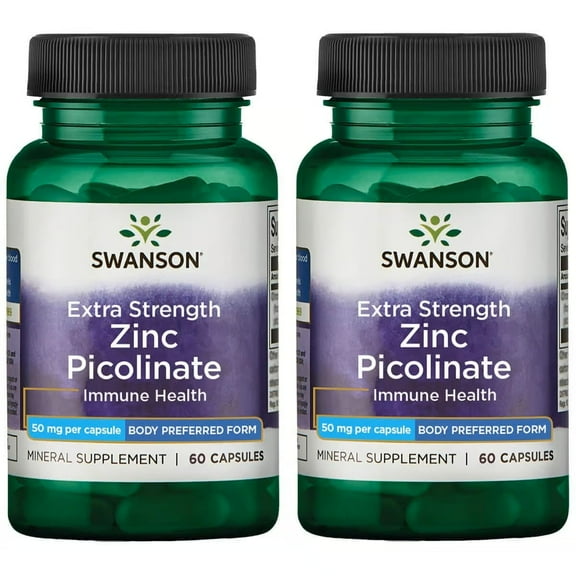 Swanson Extra Strength Zinc Picolinate - Body Preferred Form 50 mg 60 Caps 2 Pack