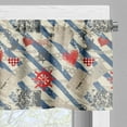 thumbnail image 5 of Ambesonne Nautical Valance & Curtain, Grunge Wheel Heart, 55"x30", Beige Red Blue, 5 of 7