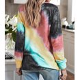 thumbnail image 3 of Women's Ombre Red Tie-dye Long Sleeve Top, 3 of 15
