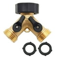 hengsof 2 Way Brass Hose Splitter All Metal Body Y Connector and