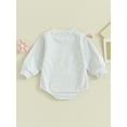 thumbnail image 5 of Elippeo Infant Baby Girl Fall Sweatshirt 3M 6M 12M 18M 24M Jumpsuit Letter Print Round Neck Long Sleeve Romper Toddler Clothes, 5 of 10