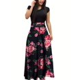 thumbnail image 1 of 2024 Robe à Manches Courtes style Européen et Américain Imprimé Floral pour Femmes Grande Jupe Évasée, 1 of 7
