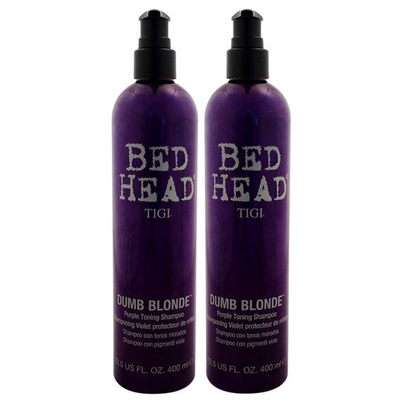 TIGI Bed Head Dumb Blonde Purple Toning Shampoo - Pack of 2, 13.5 oz