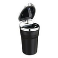 thumbnail image 2 of AUSZUOI Car Ashtray (2-Pack), Auto Ashtray With LED Light, Mini Car Trash Can, Portable Lid, For Car Cup Holder, Home, Office And Travel(Silver 2 of 12