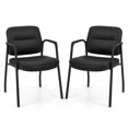 thumbnail image 1 of Costway Chaise de Salle d'Attente Sans Roues Ensemble de 2 avec Accoudoirs Intégrés pour Réception, 1 of 6