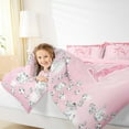 thumbnail image 3 of jejeloiu Bowtie Monogrammed M Bedding Comforter Set,Cute Girls Bowknot Twin Comforter Sets,Silver Diamond Bedding Set For Child,Microfiber Room Decorative Reversible,2pcs, 3 of 7