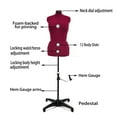GEX Burgundy Female Fabric Adjustable Mannequin Dress Form for Sewing