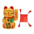 thumbnail image 1 of Gato de la fortuna con batería dorada que agita la mano, buena suerte, no destiñe, gato de bienvenida, gato de la riqueza para restaurante, hotel, 7 pulgadas, 1 of 5